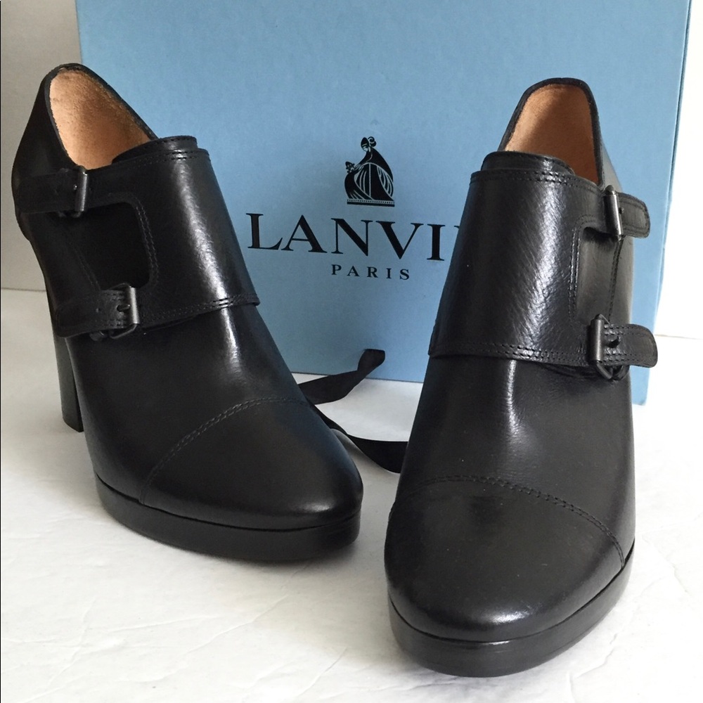 LANVIN Black Monk Strap Booties NEW Sz 40 | FR - Picture 8 of 8